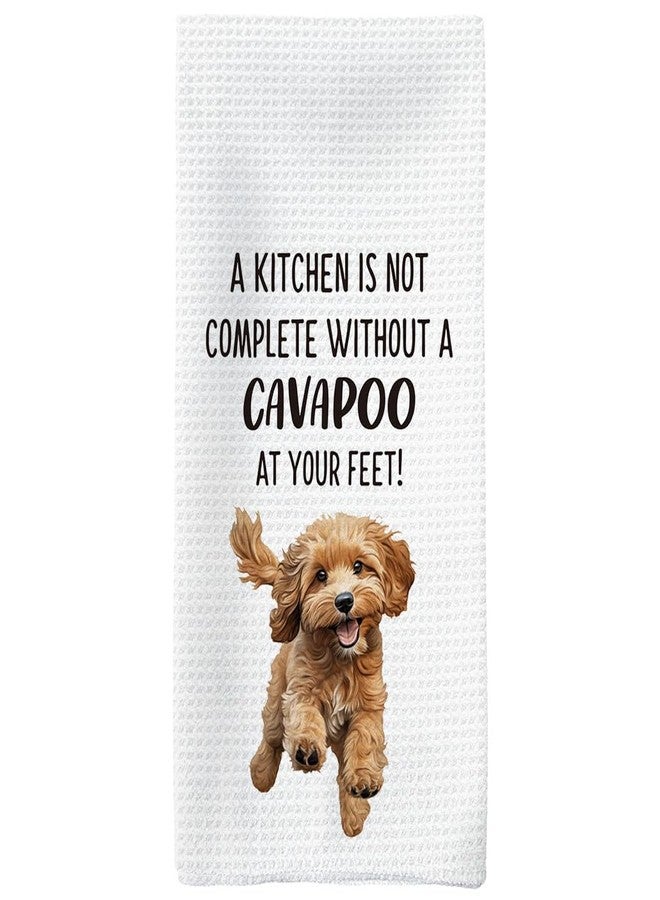 Tzhim Cavapoo Dog Gifts Kitchen Towels, Cavapoo Gifts for Cavapoo DogMom, Cavapoo Dog Hand Towels, Cavapoo Dogs Dishcloths Tea Towel Dish Towels for Kitchen, CavapooDog Kitchen Decor, 16x24inch - Image 1